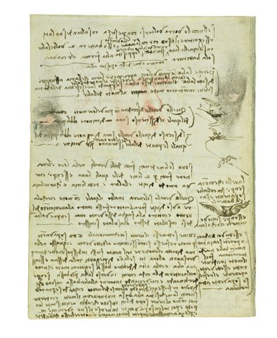 Codex sur le vol des oiseaux, Folio 10 verso - Leonardo da Vinci